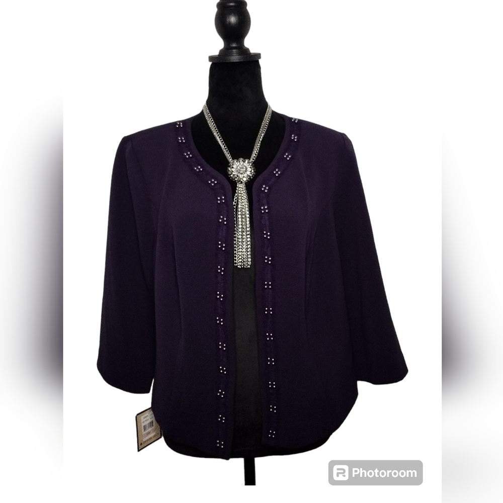 4 For $25 NWT MAYA BROOKE JACKET BLAZER PURPLE SIZE 14W